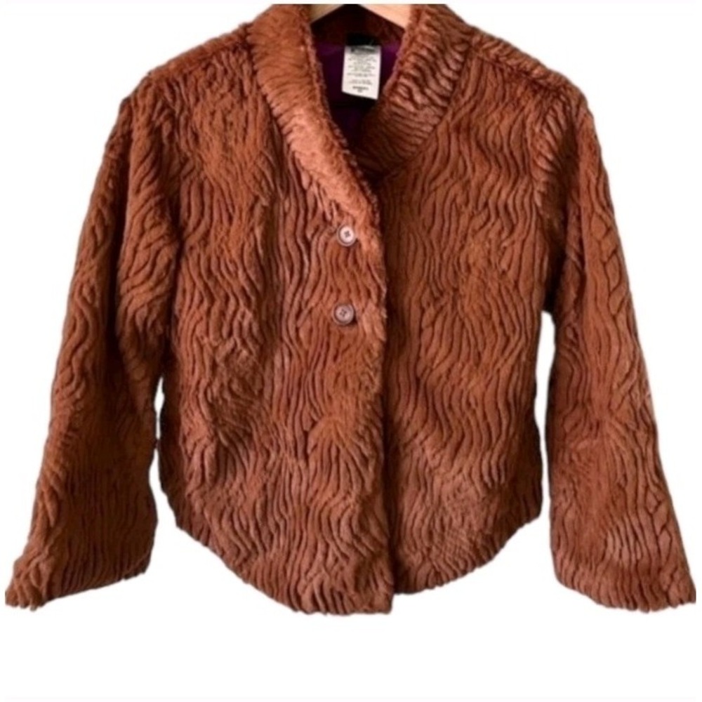 Patagonia Women's S Vegan Fur Button Long Sleeve Outerwear Jacket